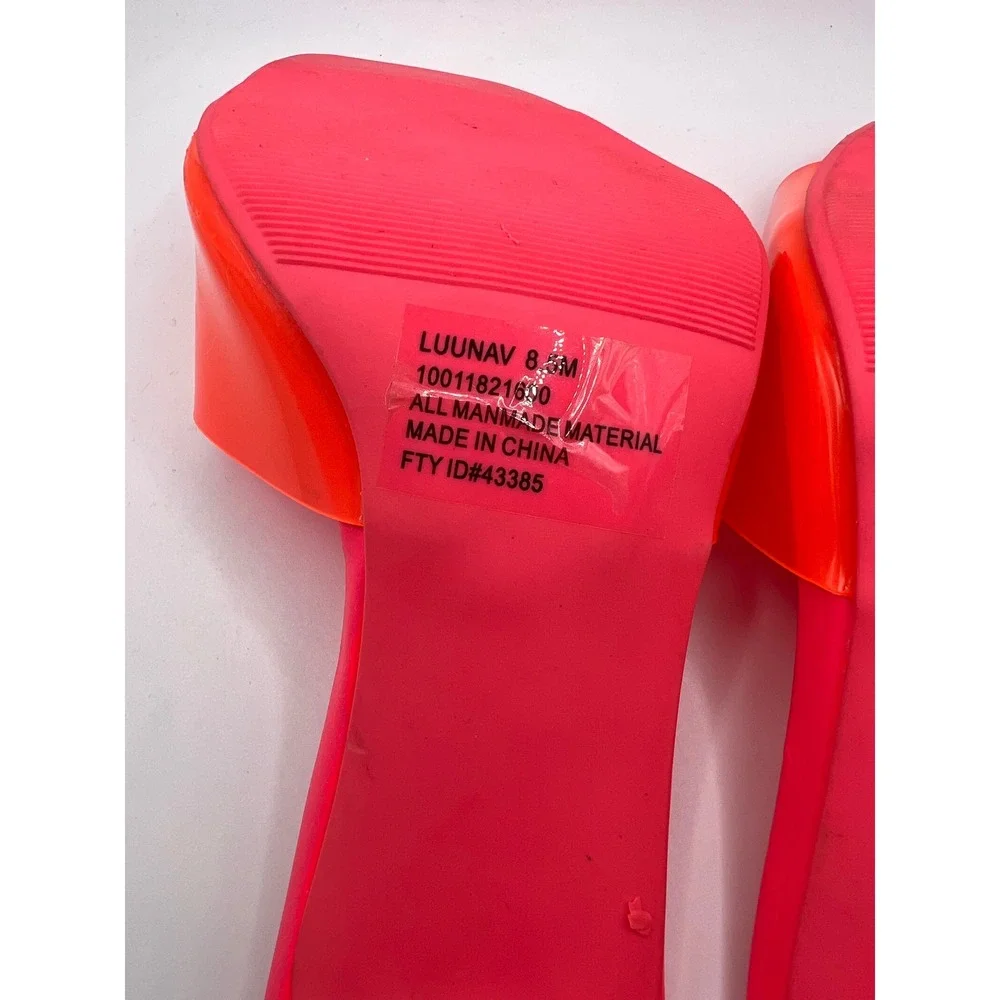 Wild Pair Luuna Slide‎ Neon Pink Dress Sandal Heels Size 8.5 Summer Club Wear